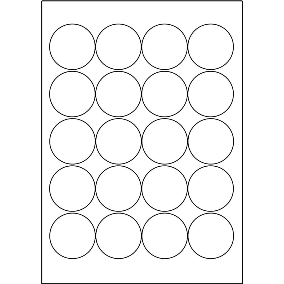 100 Etiquetas Autoadhesivas Circulares de 4 Cm / 5 Hojas x20