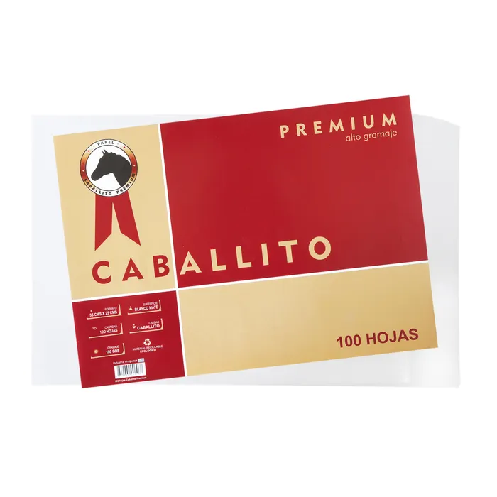 100 Hojas 1/8 Caballito Premium