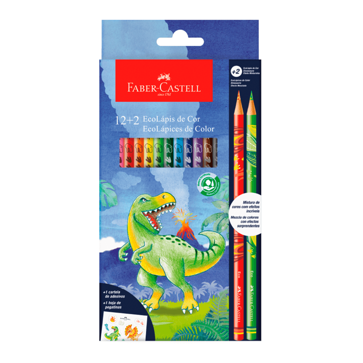 Lapices de Colores Faber Castell x14 Dinosaurio