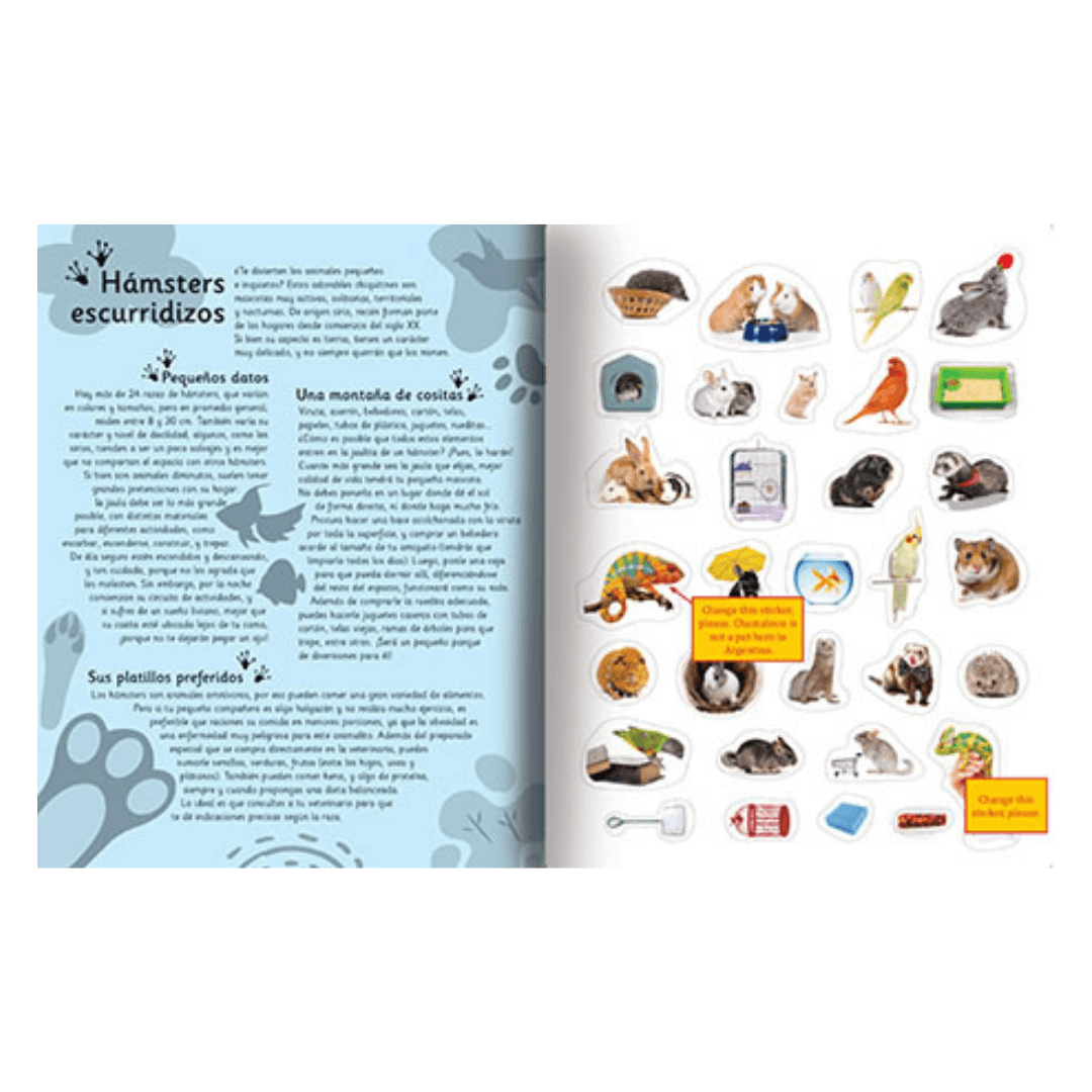 Libro Mundo Animal con Stickers - Pequeñas Mascotas