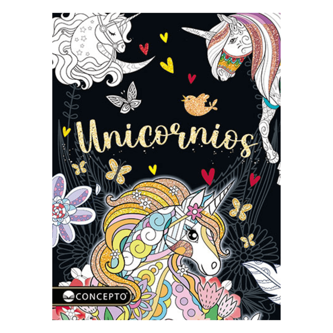 Libro para Colorear Unicornios - Relax Arte Glitter