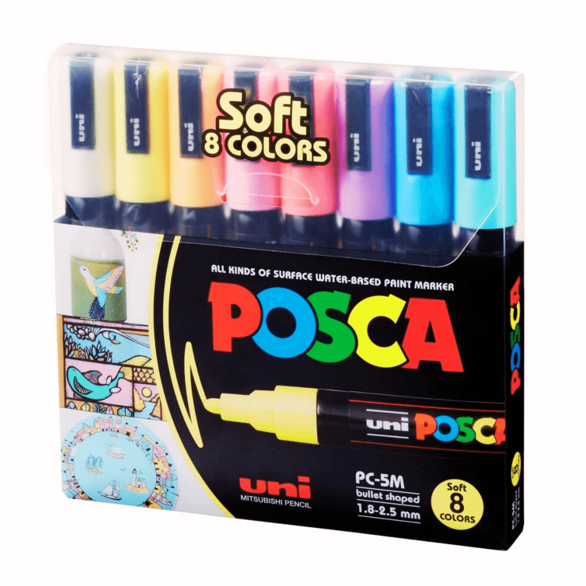 Marcadores Posca Pastel x8 2.5mm