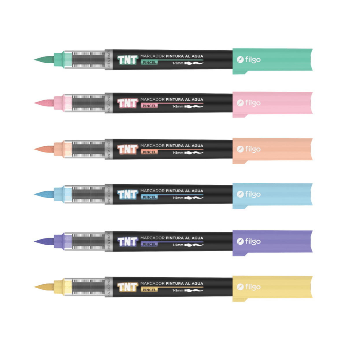 Marcadores TNT Punta Pincel x6 Pasteles - Filgo