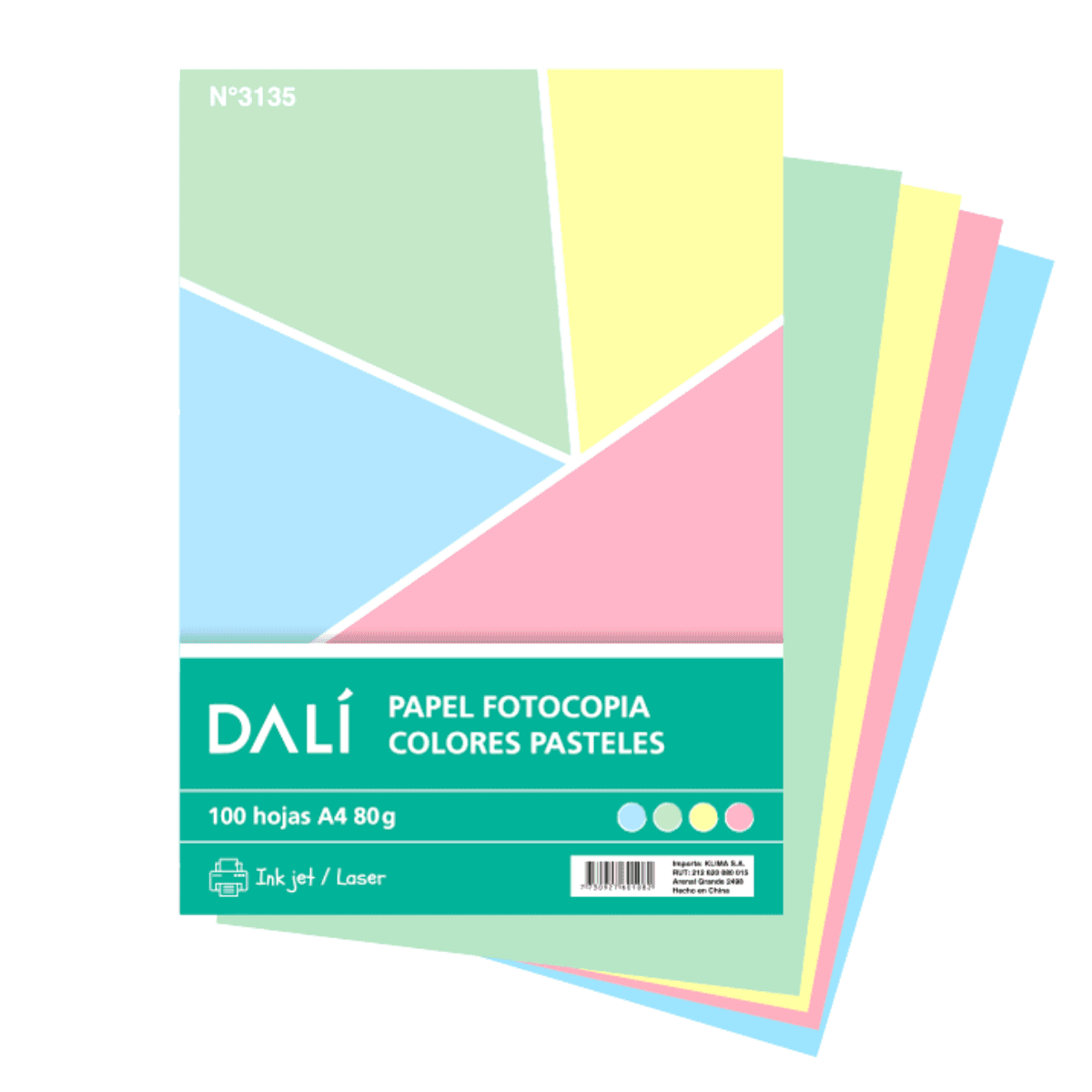 Pack 100 Hojas A4 Colores Pastel