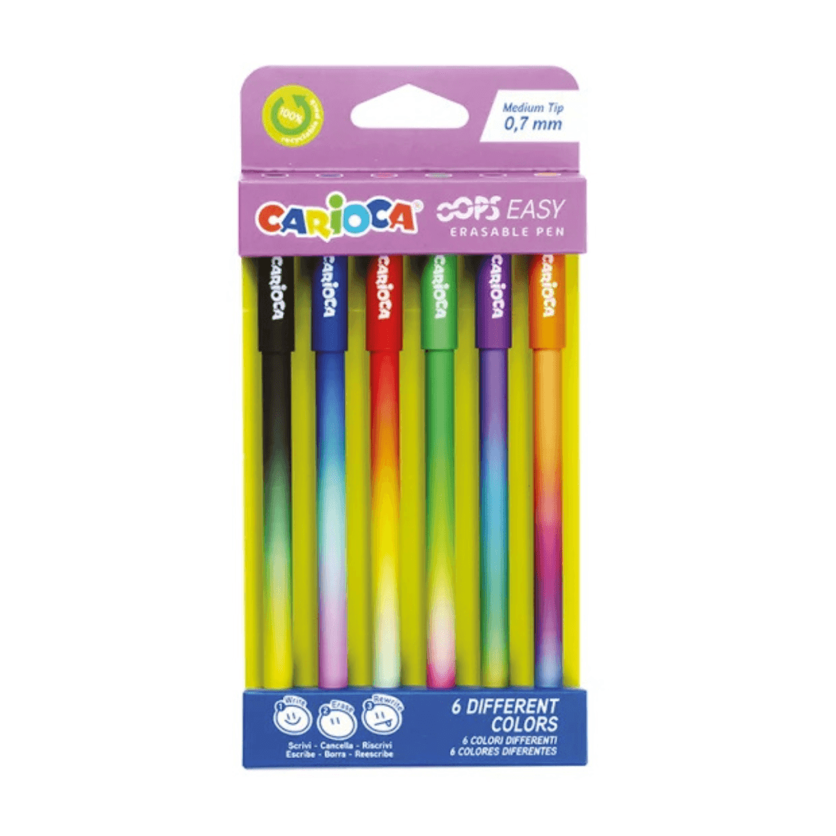 Pack x6 Lapiceras de Colores Borrables