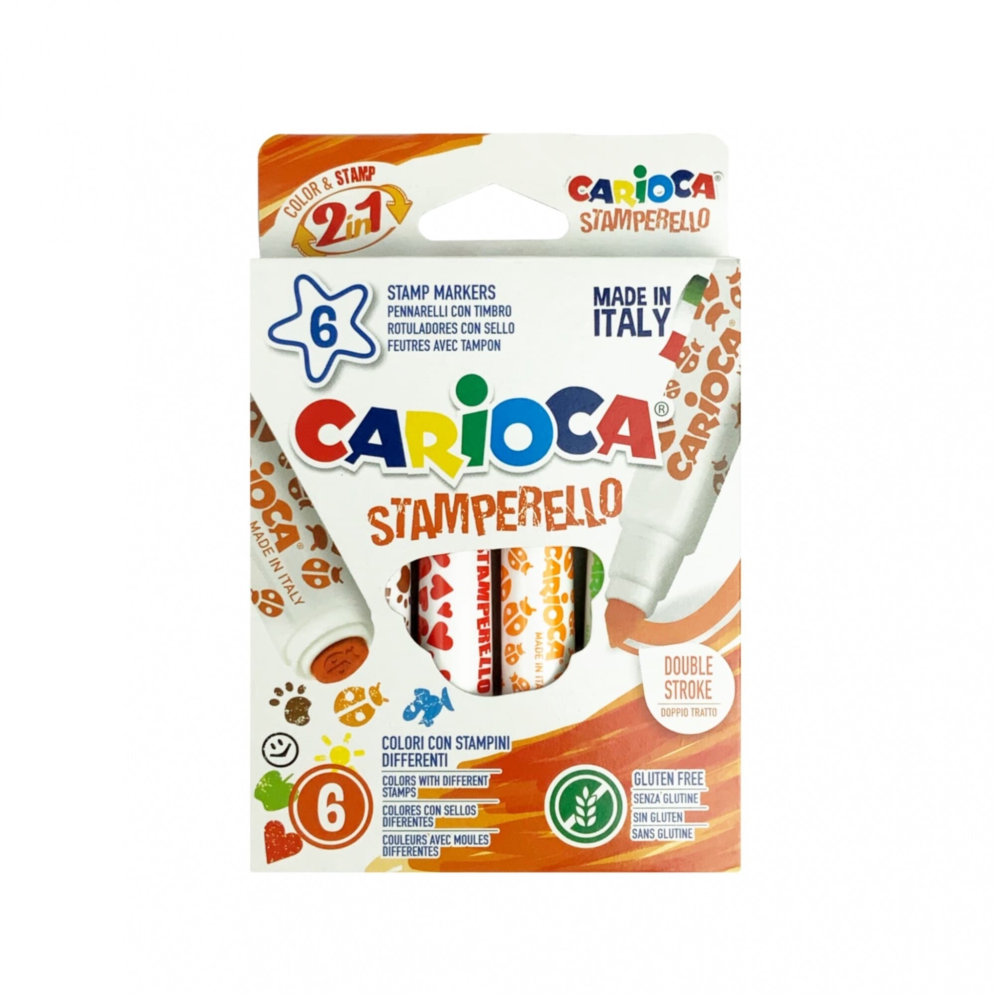 Pack x6 Marcadores con Sellos - Carioca