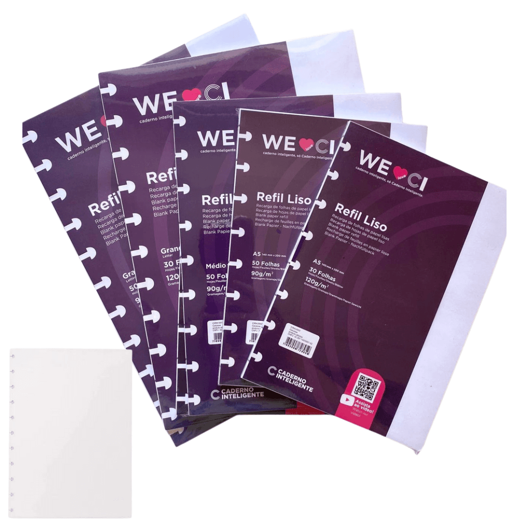 Repuesto Hojas Lisas A5 para Cuaderno Inteligente